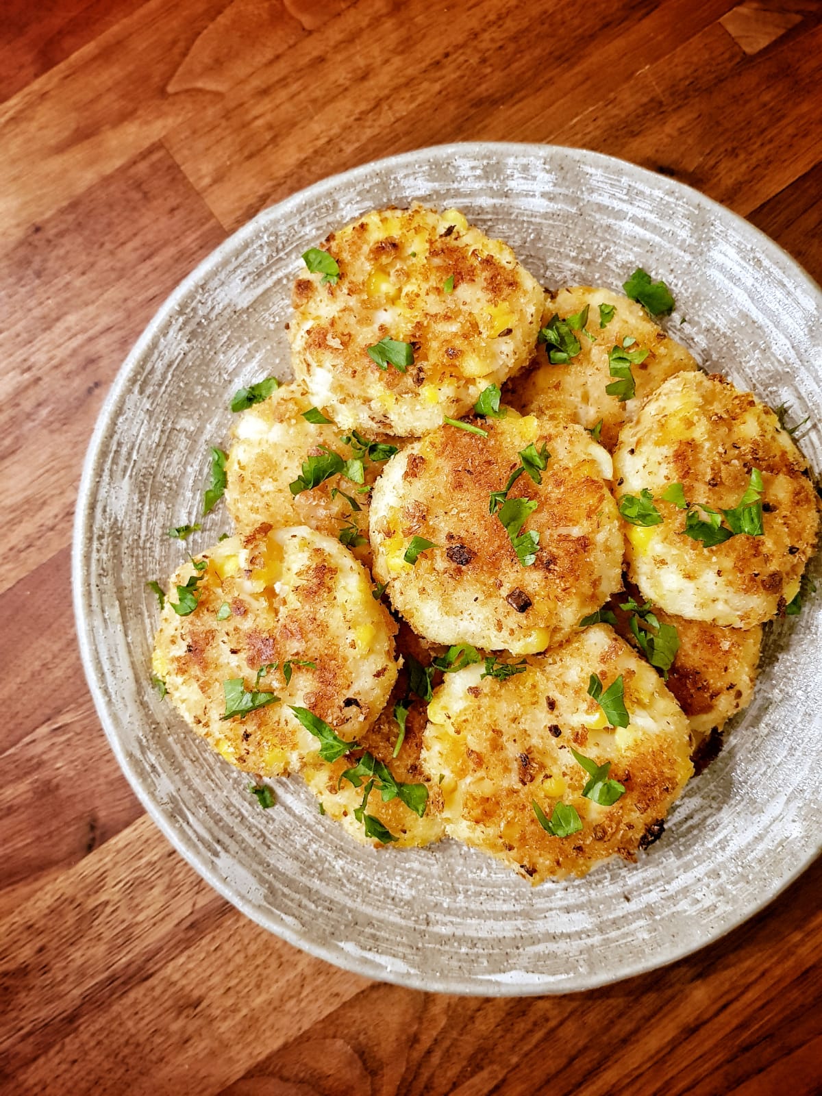 Smoked haddock and sweetcorn chowder fishcakes with crispy potato skins ...