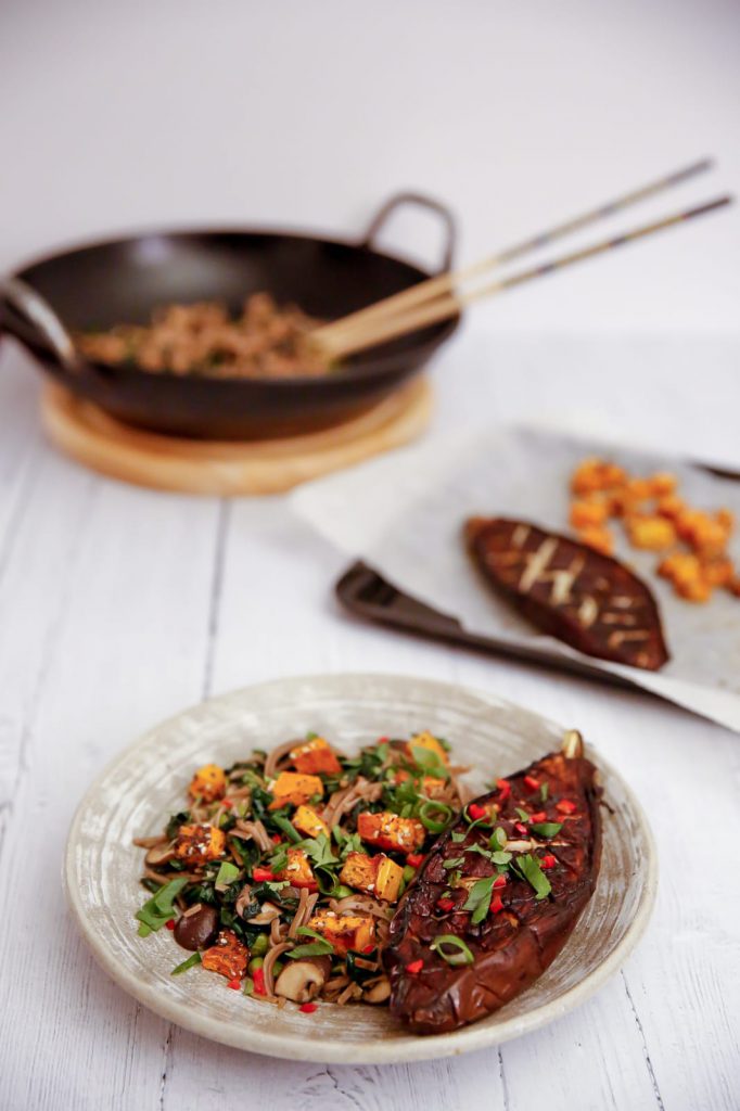 Miso aubergine with soba noodles Kitchen Titbits