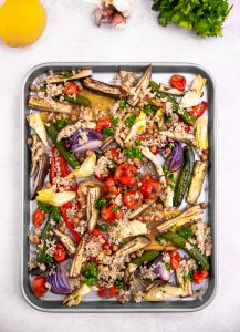 Mediterranean veg tray bake