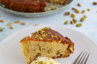 Pistachio cardamom lemon cake