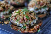 Mushrooms with borlotti beans