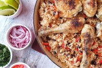 Baked chicken and black bean rice