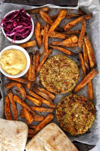 Carrot and spinach bean burger