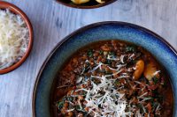 Mushroom, butterbean and greens ragu