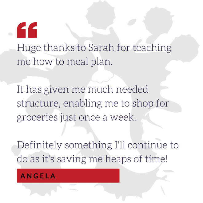 Angela's meal planning testimonial