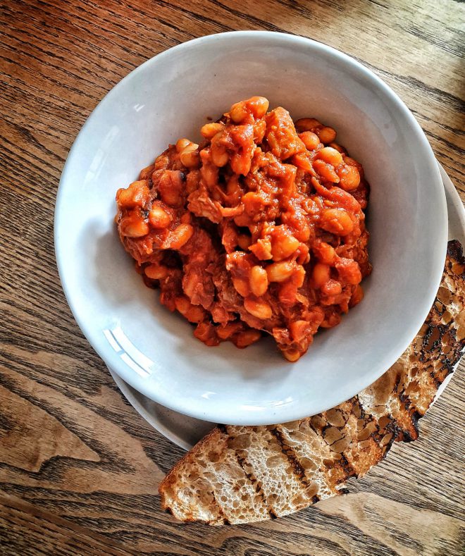 BBQ beans and toast