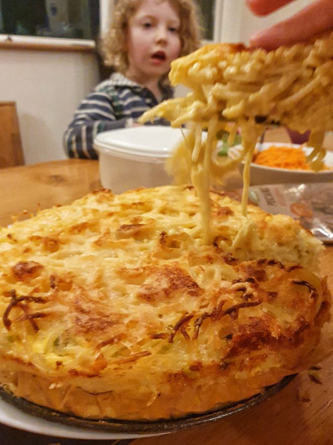 Spaghetti pie