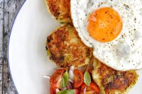 Leek and potato cakes