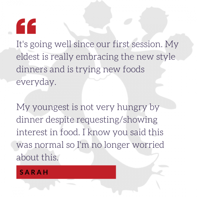 Sarah's How to feed your fussy eater testimonial