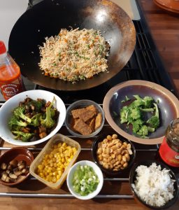 Veg fried rice tempeh