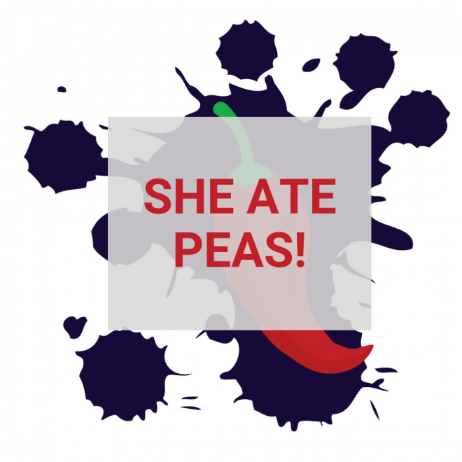 Celebrating successes - she ate peas