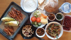 Honey harissa carrots with whipped feta