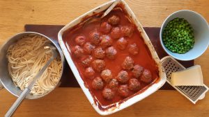 Spaghetti and meatballs