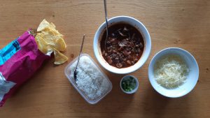 Mushroom black bean chilli