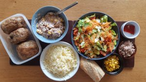 Jacket potatoes with tuna salad