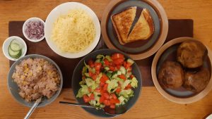 Jacket potatoes with tuna salad