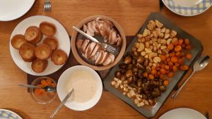 Smoked chicken breast with bread sauce