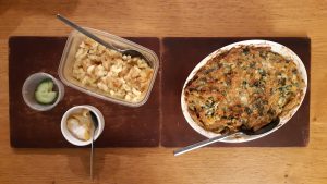 Smoked haddock spinach and sweetcorn pasta bake