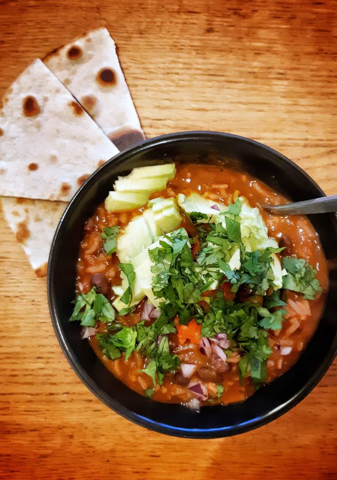 Smoky black bean soup