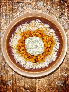 Masala beans with rice