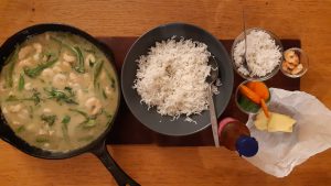 Thai green prawn curry