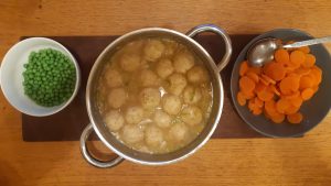 Turkey and leek stew with dumplings