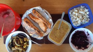 Garam masala salmon with dhal