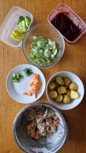 Smoked trout potato salad