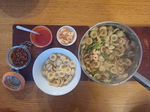 Prawn fennel and chilli pasta