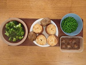 Yorkshire pudding beef pies