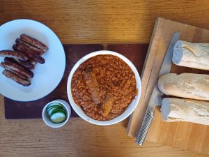 Sausages and lentils