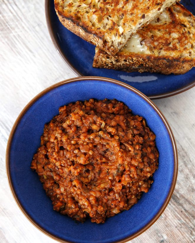 Lentil quinoa ragu