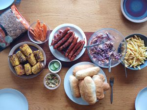 Hot dogs with homemade rolls