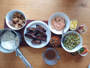 Jerk pork belly with pineapple salsa