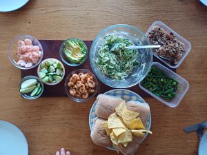 Chipotle prawn rolls with slaw