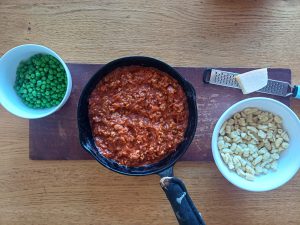 Homemade pasta with sausage ragu