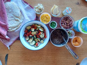 Med veg and lentil salad