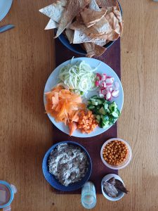 Smoked makerel pate salad and crispy tortillas