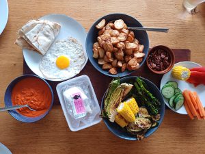 Grilled veg with romesco