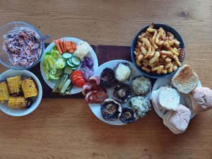 Bacon mushroom and blue cheese burgers