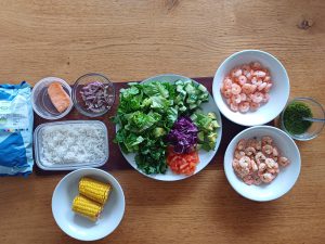 Prawn aguachile salad