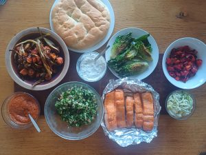 Salmon with tabbouleh