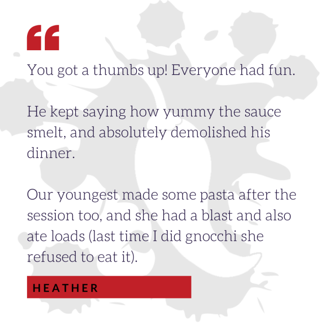 Heather cookery session testimonial