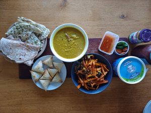 Dhal with roast veg