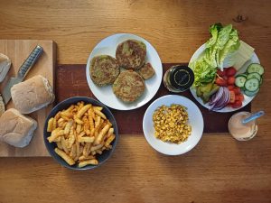 Smoky sweetcorn burgers