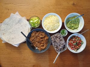 Pulled turkey burritos