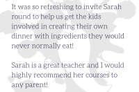 Lucys cookery session testimonial