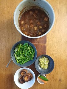 Ox cheek stew and dumplings