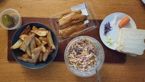 Smoked mackerel wedges slaw