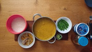 Coconut dhal with smoked haddock